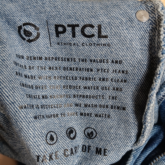 PTCL Elegant Light Blue Women's Wide Leg Jeans High Rise Flared 27 26 Small - Picture 8 of 8